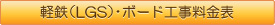 軽鉄（LGS）・ボード工事料金表